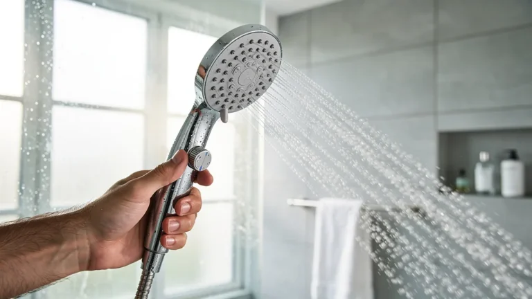 Installation et impact d’un pommeau à pression réglable dans une douche moderne et élégante