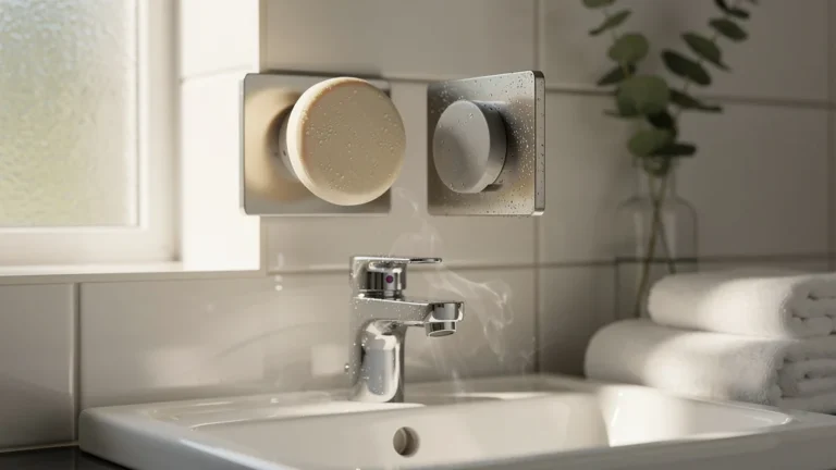 Porte-savon magnétique testé 4 semaines au-dessus du lavabo, design moderne et double fixation