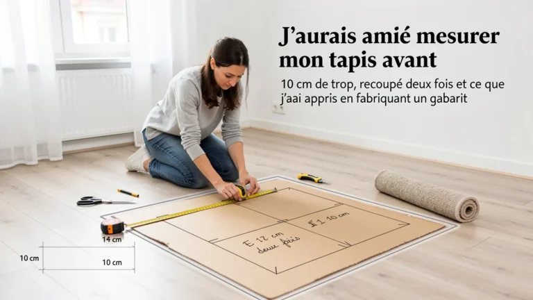 J'aurais aimé mesurer mon tapis avant : 10 cm de trop, recoupé deux fois, et ce que j'ai appris en fabriquant un gabarit