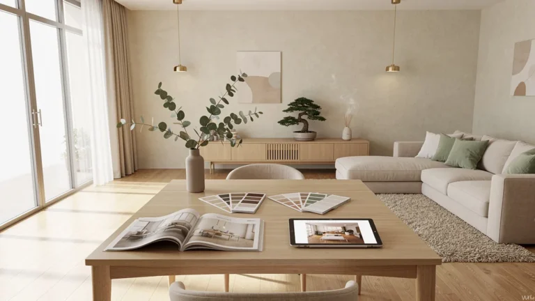 Studio d'aménagement intérieur élégant et apaisant, reflet du bien-être à domicile socopie