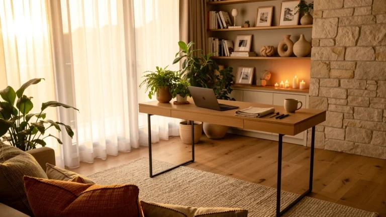 Espace intérieur harmonieux et lumineux dédié à l'aménagement intérieur et bien-être à domicile